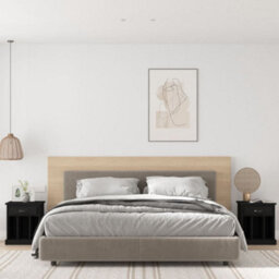 Berkfield Bedside Cabinets 2 Pcs Black 43X36X50 Cm - thumbnail 1