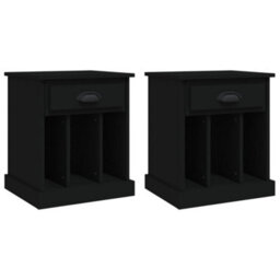 Berkfield Bedside Cabinets 2 Pcs Black 43X36X50 Cm - thumbnail 2