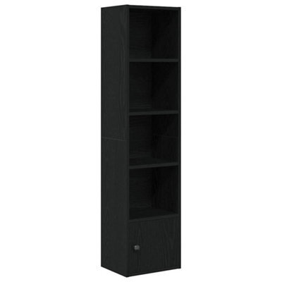 Berkfield Durable Bookcase Black Oak 31X24X127 Cm Engineered Wood