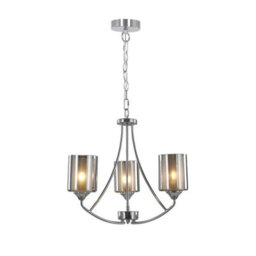 Pagazzi Lighting Pagazzi Ashton 3-Light Polished Chrome Chandelier Ceiling Light - thumbnail 2