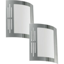 2 Pack Stainless Steel Ip44 Outdoor Wall Light - Modern Square Porch Lamp