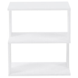 Wyld And Coco Modern White Bedside Table With Open Shelves, Particle Board, 40 X 40 X 44 Cm - thumbnail 1