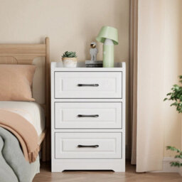 3 Drawers Bedside Table Bedroom Nightstand Storage Cabinet Side End Table Home - thumbnail 3