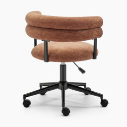 Furniturebox Uk Estelle Terracotta Orange Fabric Swivel Office Chair - thumbnail 5