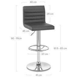 Atlantic Mint Bar Stool Grey & Chrome Legs - thumbnail 4