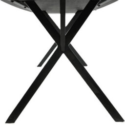 PureLifestyleWonders Modern Designer Dining Table With Black Legs Grey Stone Effect 140Cm Ceniza - thumbnail 3