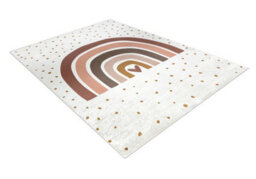 RugsX Bambino 46960 Washing Carpet Rainbow, Dots For Children Anti-Slip - White Brown 160X220 Cm - thumbnail 3