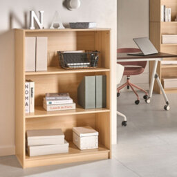 Wyld And Coco 3 Tier Bookcase Light Brown Particleboard 80 X 40 Cm - thumbnail 2