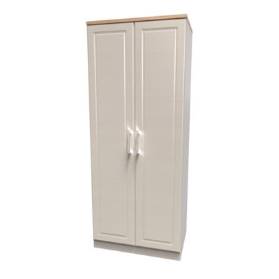 Sevilla Ready Assembled Traditional Matt Beige Oak Effect Large Double Wardrobe (H)1825mm (W)740mm (D)530mm - image 1