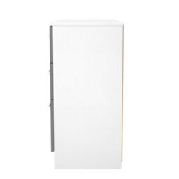Trent 6 Drawer Kneehole Desk In Dusk Grey & White Matt (Ready Assembled) - thumbnail 3