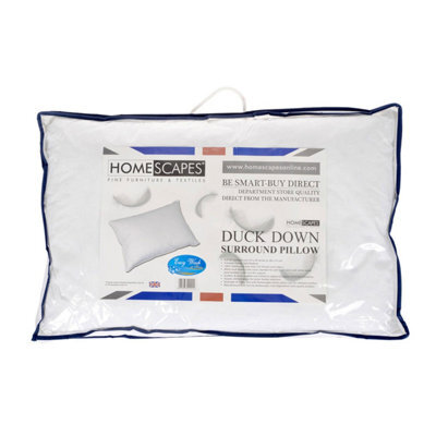 Homescapes White Duck Down Surround Pillow - image 1