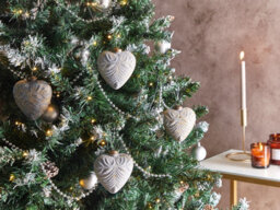 Beliani Set Of 4 Baubles Feriable Glass Grey - thumbnail 2
