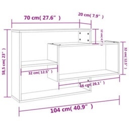 Vidaxl Wall Shelf Sonoma Oak 104X20X58.5 Cm Engineered Wood - thumbnail 3