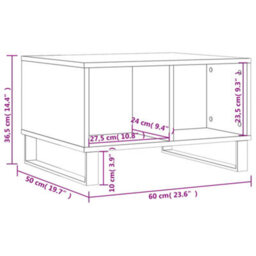 Berkfield Modern Coffee Table Grey Sonoma 60X50X36.5 Cm Engineered Wood - thumbnail 9
