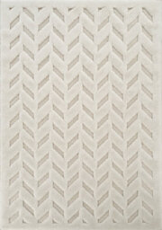 Freya Living Room Area Rug Contemporary 3D Embossed Modern Herringbone Design - Cream 200Cm X 290Cm - thumbnail 2