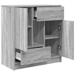 Berkfield Sideboard With Drawers And Doors Grey Sonoma 70.5X34X74.5 Cm - thumbnail 5