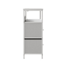 Living And Home 5-Drawer White Metal Frame Chest Of Drawers Storage Cabinet With Power Strip - thumbnail 3
