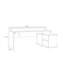 Furniture To Go Loadout Black Storage Gaming Desk 3 Shelves With Colour Changing Led - thumbnail 7