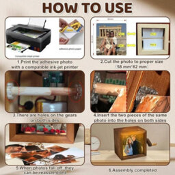 Photo Frame Photo Flip Box With Light & Hand Crank 8 Photos For Valentine's Day - thumbnail 6