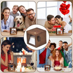 Photo Frame Photo Flip Box With Light & Hand Crank 8 Photos For Valentine's Day - thumbnail 5