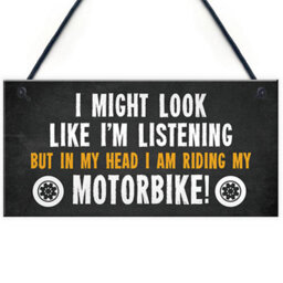 Red Ocean Motorbike Hanging Garage Sign Biker Motorcycle Gifts For Men Novelty Birthday Gifts For Men - thumbnail 1