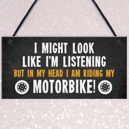 Red Ocean Motorbike Hanging Garage Sign Biker Motorcycle Gifts For Men Novelty Birthday Gifts For Men - thumbnail 3