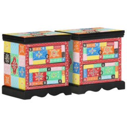 Berkfield Bedside Cabinet 2 Pcs Multicolour 40X35X45 Cm Engineered Wood - thumbnail 8