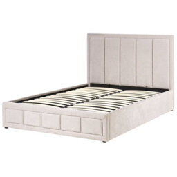 Beliani Ottoman Bed Chenille Quiberon 140 X 200 Cm (Eu Double) Taupe - thumbnail 6