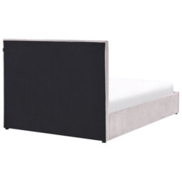 Beliani Ottoman Bed Chenille Quiberon 140 X 200 Cm (Eu Double) Taupe - thumbnail 7