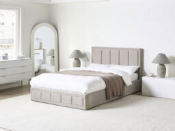 Beliani Ottoman Bed Chenille Quiberon 140 X 200 Cm (Eu Double) Taupe - thumbnail 2
