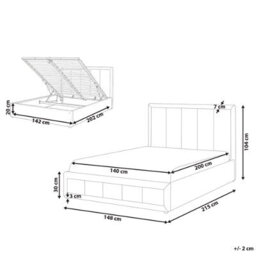Beliani Ottoman Bed Chenille Quiberon 140 X 200 Cm (Eu Double) Taupe - thumbnail 3
