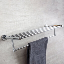 Plum&clay Ronda Bathroom Wall Mounted Chrome Towel Shelf - thumbnail 3