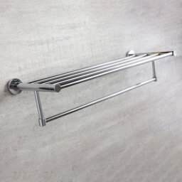 Plum&clay Ronda Bathroom Wall Mounted Chrome Towel Shelf - thumbnail 2