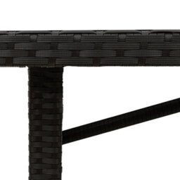 Walplus Garden Table With Glass Top Black 190X80X75 Cm Poly Rattan - thumbnail 9