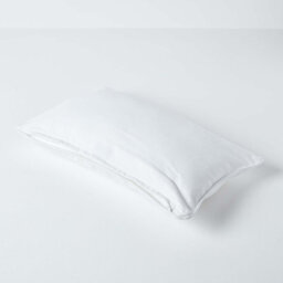 Homescapes Cotton Plain Off White Rectangular Cushion Cover, 30 X 50 Cm - thumbnail 3