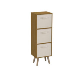 Urbn-Living Beech 3-Tier 3-Drawer Cube Shelving Unit With Scandinavian Legs - thumbnail 2