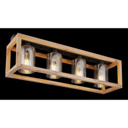 Luminosa Lighting Luminosa Pettey Ceiling Spotlight Bar Matt Black Smoke With Air Bubbles Glass Shade 4X E27 - thumbnail 5