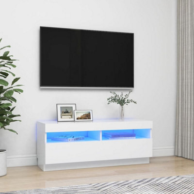 Vidaxl Tv Cabinet With Led Lights White 100X35X40 Cm - image 1