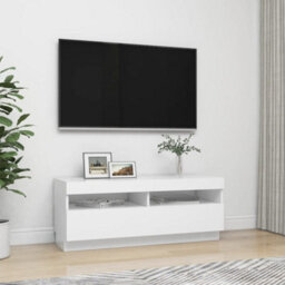 Vidaxl Tv Cabinet With Led Lights White 100X35X40 Cm - thumbnail 5