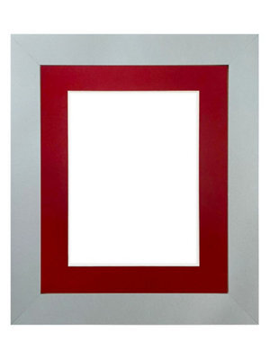 Frames By Post Metro Light Grey Frame With Red Mount For Image Size 24 X 16 Inch - image 1