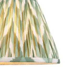 Luminosa Lighting Luminosa Higgledy Gloss Pink Clay Paint Table Lamp With Cotswold Green Fabric Zigzag Shade 25Cm E14 - thumbnail 6