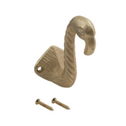 Keypak 5 Pack Flamingo Head Brushed Brass Hook - Modern Wall Hook For Coats, Robes & Towels - thumbnail 2