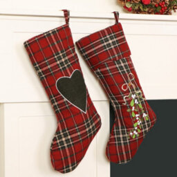 Dibor Pack Of 2 Highland Tartan Xmas Christmas Gift Bag Christmas Stocking For Kids - thumbnail 3