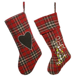 Dibor Pack Of 2 Highland Tartan Xmas Christmas Gift Bag Christmas Stocking For Kids - thumbnail 2