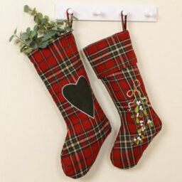 Dibor Pack Of 2 Highland Tartan Xmas Christmas Gift Bag Christmas Stocking For Kids - thumbnail 4