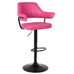 Pink Set Of 2 Plush Bar Stools - thumbnail 2