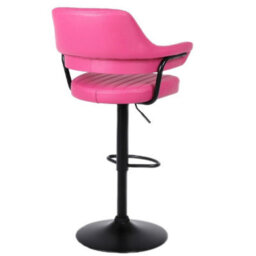 Pink Set Of 2 Plush Bar Stools - thumbnail 3