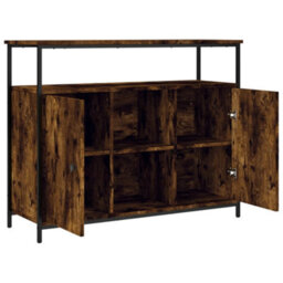 Berkfield Classic Sideboard Smoked Oak 100X35X80 Cm Engineered Wood - thumbnail 5