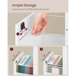 Home Office File Cabinet With 4 Lockable Drawers, Printer Stand And Hanging File Storage, Cloud White - thumbnail 4