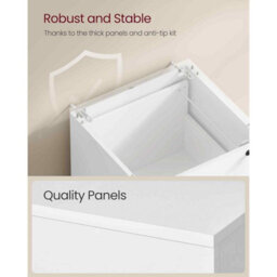 Home Office File Cabinet With 4 Lockable Drawers, Printer Stand And Hanging File Storage, Cloud White - thumbnail 5